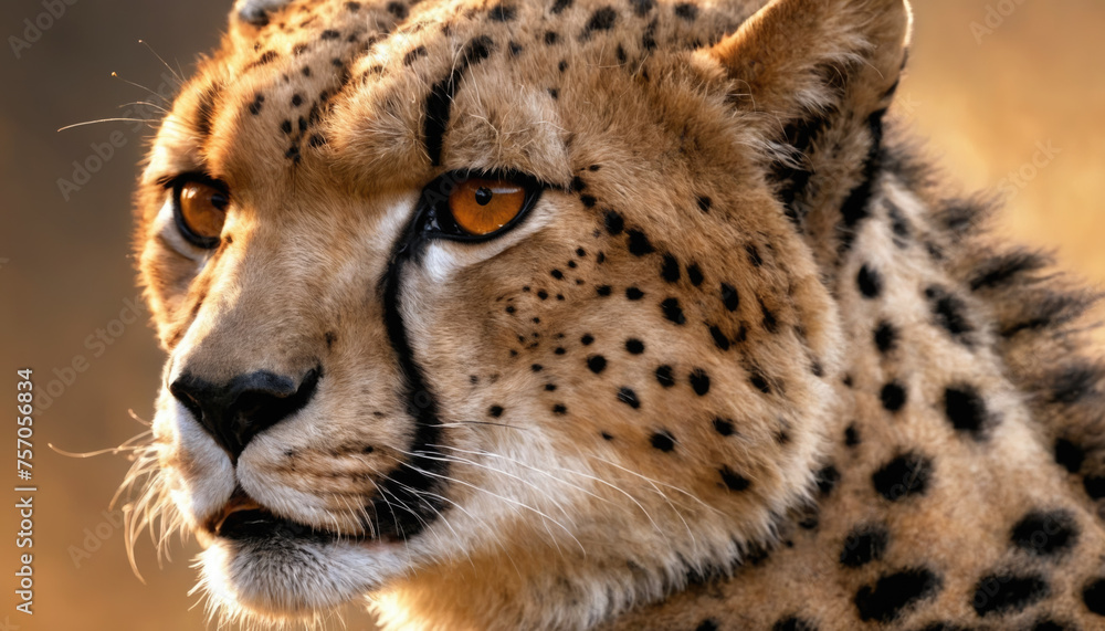 Fantasy Illustration of a wild animal cheetah. Digital art style wallpaper background. Fantasy Illustration of a wild animal cheetah. Digital art style wallpaper background.