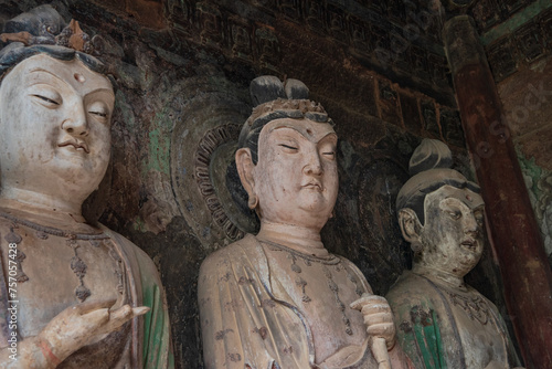 Statues at Maijishan Grottoes, Tianshui City, Gansu Province, China