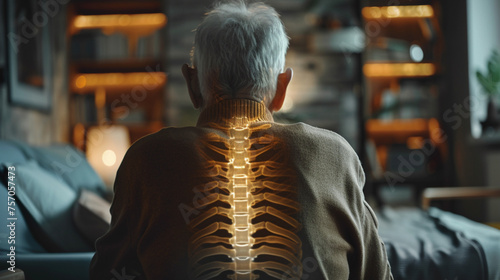 senior man spine pain concept