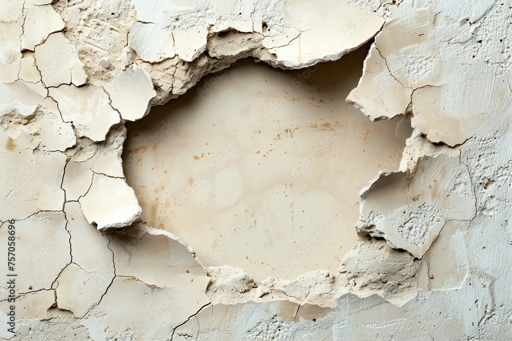 Fototapeta premium Empty hole in the wall background Generative Ai 