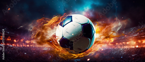 Football sport ball in action during match at the stadium © Ashley