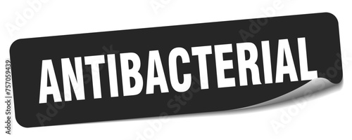 antibacterial sticker. antibacterial label