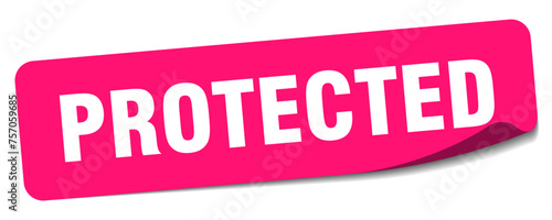 protected sticker. protected label