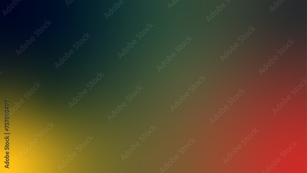 Smooth gradient background, dark blue, red, green, yellow