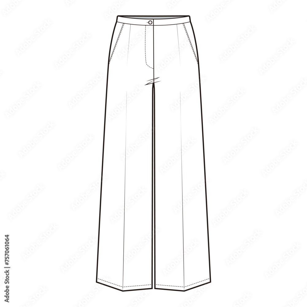 Baggy Pants Flat Sketch Vector Design Illustration Baggy Pants Flat Sketch Vector Design Illustration
