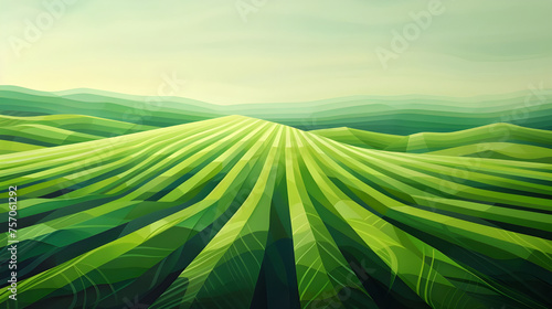 Green abstract plantation wavy background inspired by lush green fields