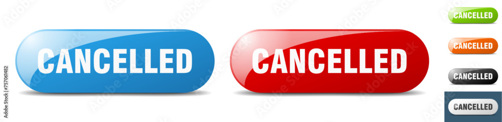 cancelled button. key. sign. push button set cancelled button. key. sign. push button set