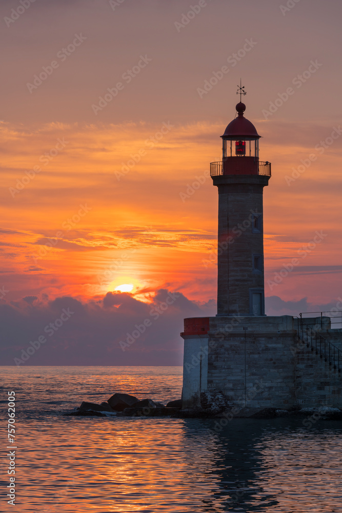 Leuchtturm am Hafen von Bastia, Haute Corse, Korsika, Frankreich