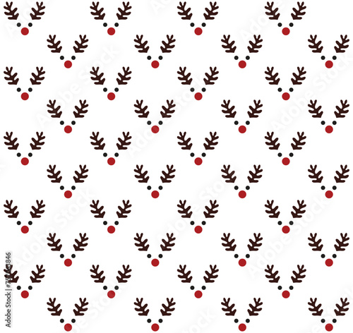 Christmas deer seamless pattern