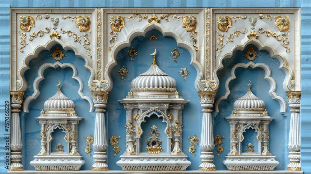 Fototapeta premium Ramadan Background. Mosque carvings on the walls