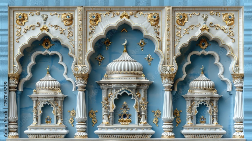 Ramadan Background. Mosque carvings on the walls