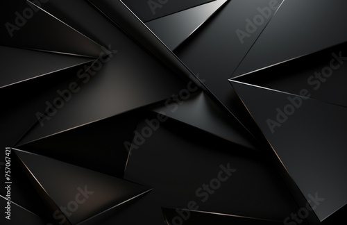 Black abstract polygonal background wall