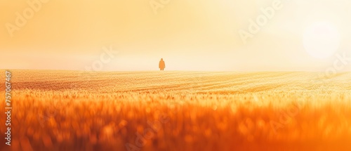 Person in the sunset in the field © Aline