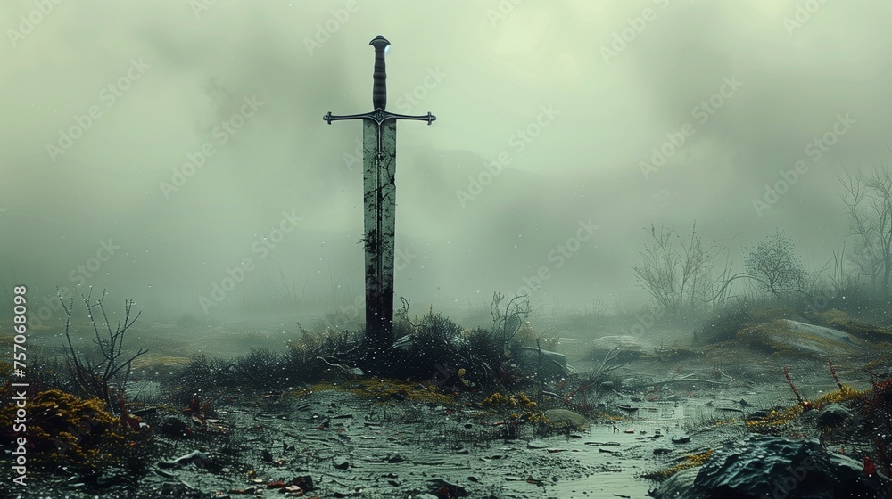 Fototapeta premium sword in the forest