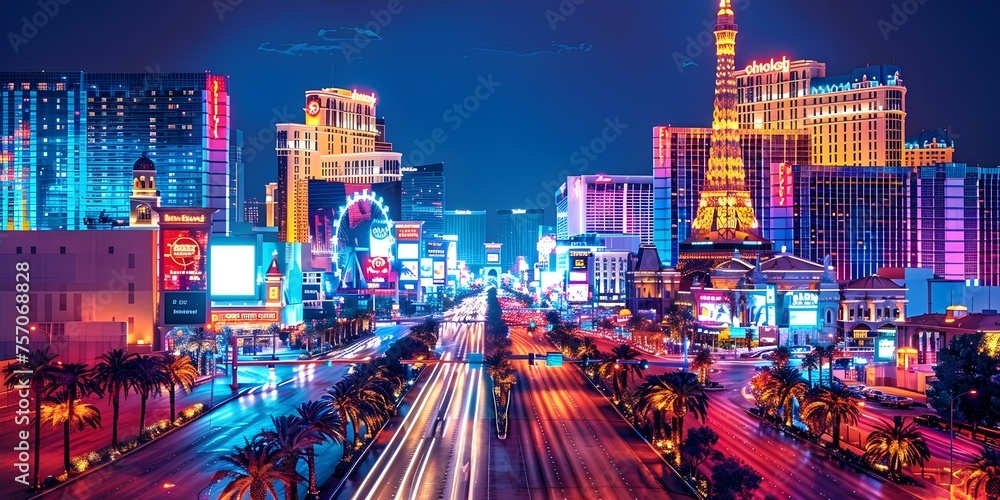Immerse Yourself in the Thrills of Las Vegas: Casino Crawls, Gourmet Dining, and Neon Nights. Concept Las Vegas Adventures, Casino Crawl, Gourmet Dining, Neon Nights, Thrilling Experiences