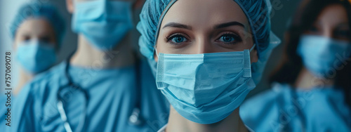 doctors in masks close-up