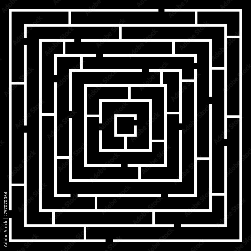 Black and white maze in a simple style. Labyrinth illustration. Black and white maze in a simple style. Labyrinth illustration.