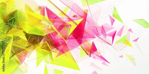 A colorful abstract image with triangles and squares