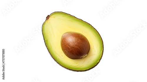 Fresh Cut Avocado with Pit on White Background © Tony A
