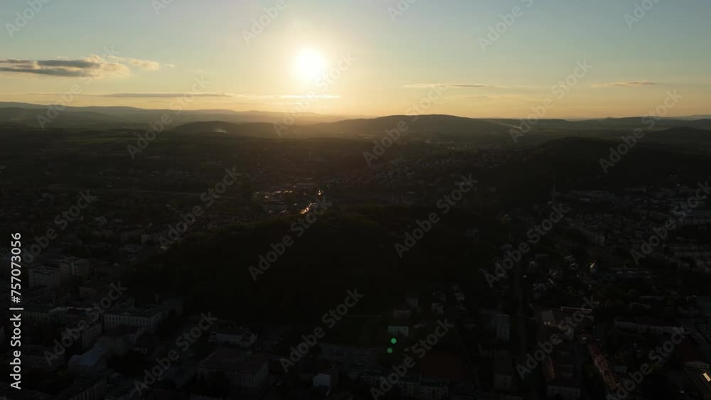Beautiful Landscape Sunset Sanok Mountains Bieszczady Aerial View Poland Beautiful Landscape Sunset Sanok Mountains Bieszczady Aerial View Poland
