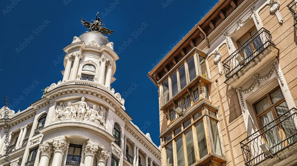 Street Scene, Traditional Architecture, Old Town, Valladolid, Castile and Leon, Spain, Europe