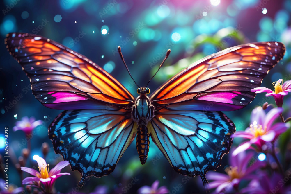 A futuristic colorful butterfly A futuristic colorful butterfly