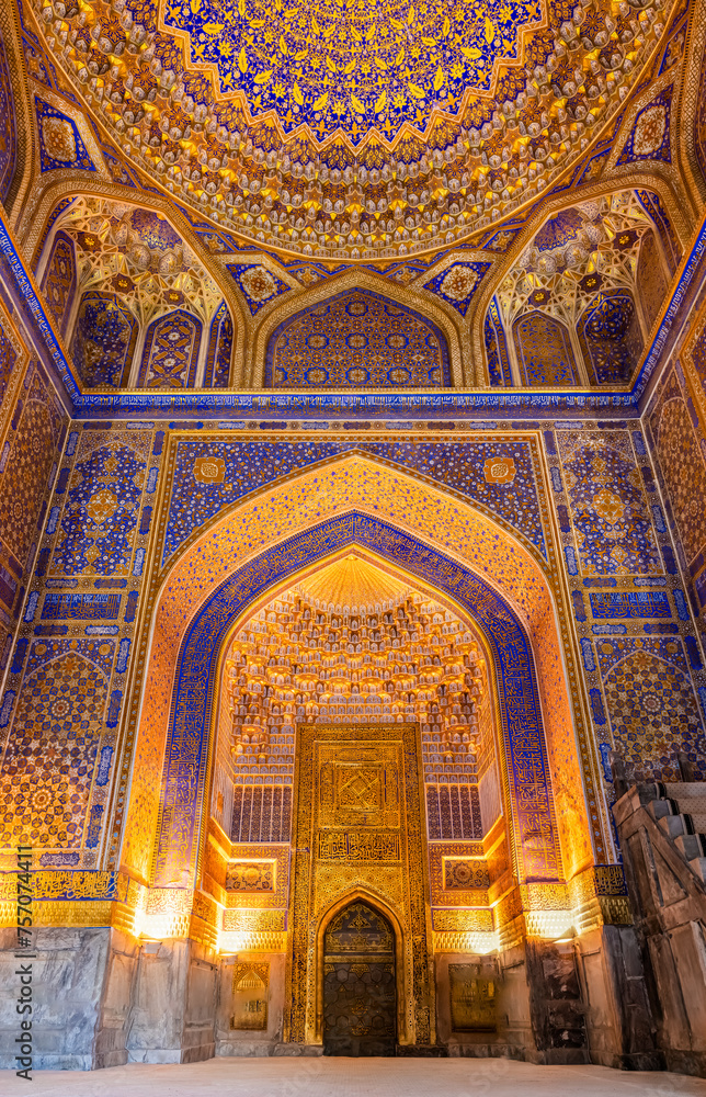 Golden chamber in Madrasa Tilya Kori, Samarkand