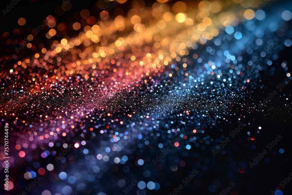 Happy Pride month! Abstract rainbow bokeh glitter lights background. for queers.  Rainbow flag. Lesbian, gay, bisexual and transgender proud of sexual orientation or gender identity.  - obrazy, fototapety, plakaty 