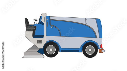 Kids drawing Cartoon Vector illustration ice resurfacer Isolated on White Background