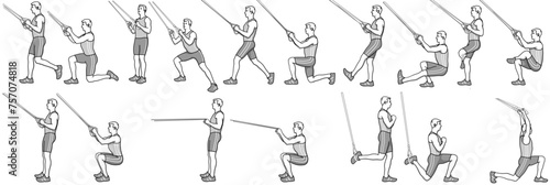 Illustration Fitness Sling Training Legs/ Schlingentraining / Beine / Fitness Workout