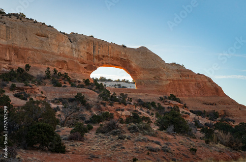 Wilson Arch, natural sandstone arch in southeastern Utah photo
