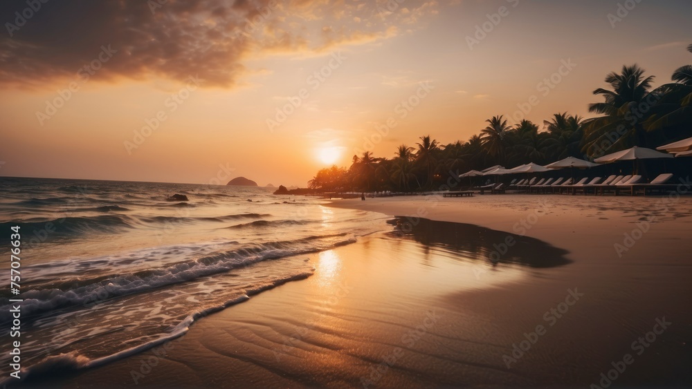 Dreamy Shores Sunset Romance at an Asian Beach Resort