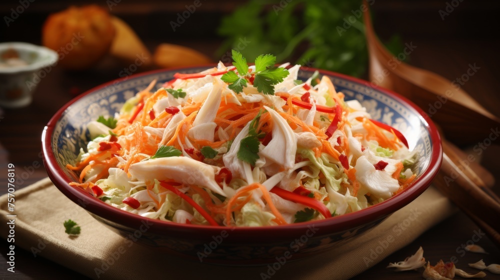 Healthy seafood salad with shrimp, avocado, and mixed greens - fresh and nutritious