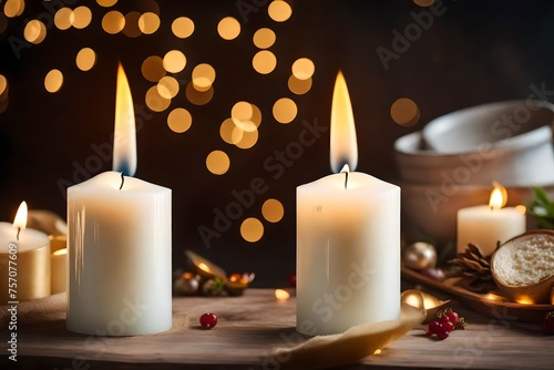 white candle with beautiful back ground