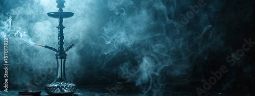 smoking hookah on a dark background
