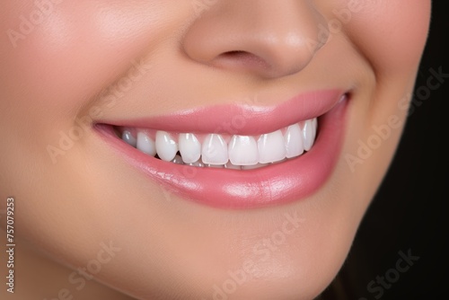 Macro photography of beautiful smiles showcasing the beauty of well-groomed and healthy teeth