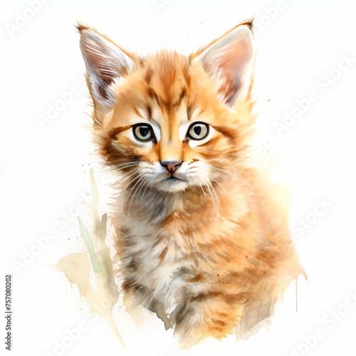 cat watercolor isolated on white background