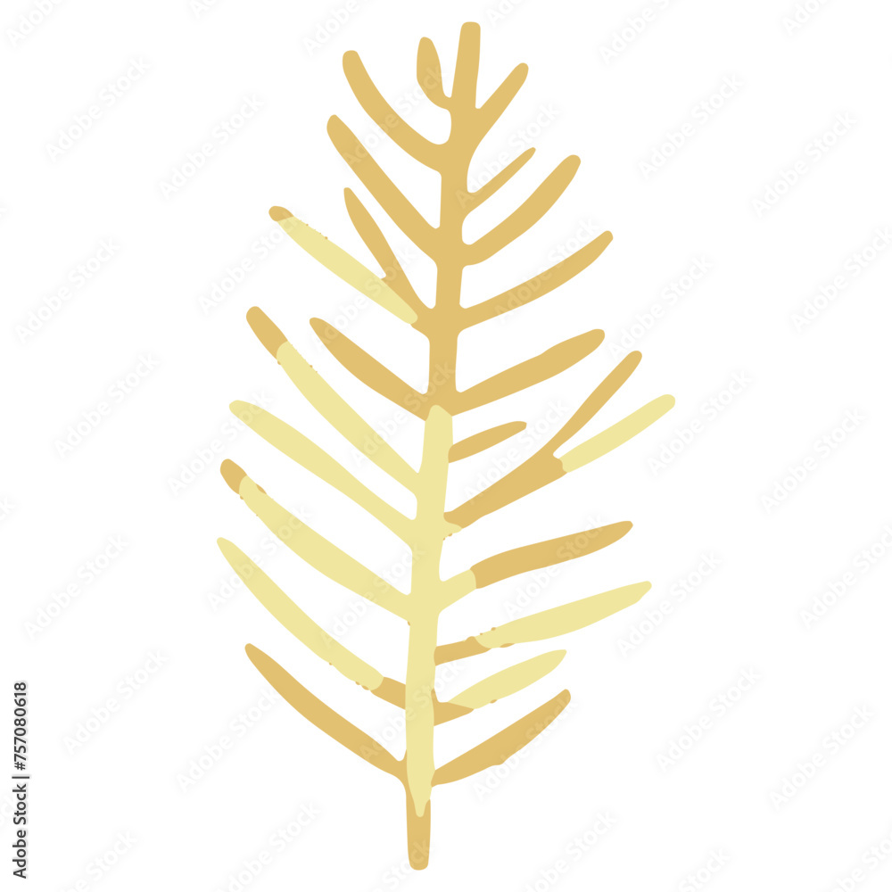Golden leaf floral stem bunch tree vector decoration can change color Golden leaf floral stem bunch tree vector decoration can change color