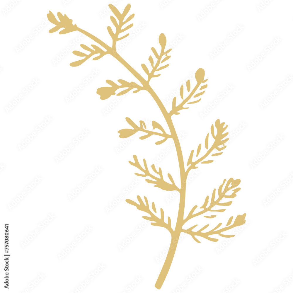 custom made wallpaper toronto digitalGolden leaf floral stem bunch tree vector decoration can change color