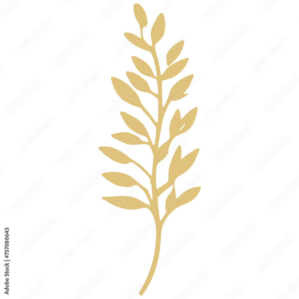 Golden leaf floral stem bunch tree vector decoration can change color Golden leaf floral stem bunch tree vector decoration can change color
