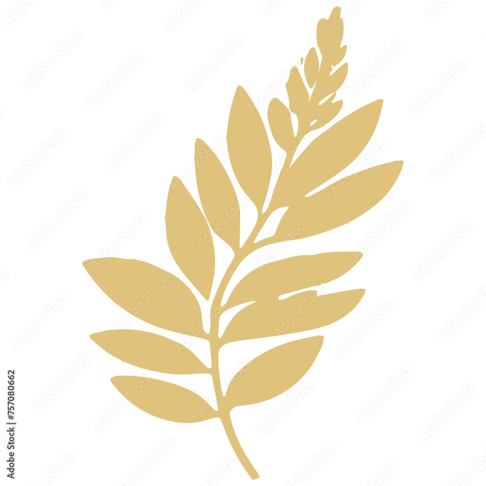 Golden leaf floral stem bunch tree vector decoration can change color Golden leaf floral stem bunch tree vector decoration can change color