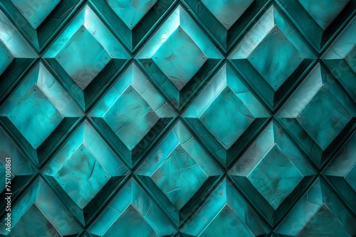 Teal background with dark turquoise geometric patterns