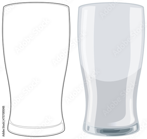 Vector illustration of a clear beer glass