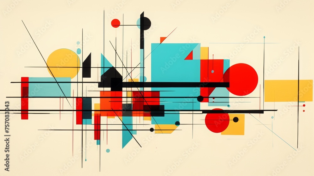 minimal abstract geometric art, cyan, red, yellow, noisy lines, doodle lines, green minimal abstract geometric art, cyan, red, yellow, noisy lines, doodle lines, green