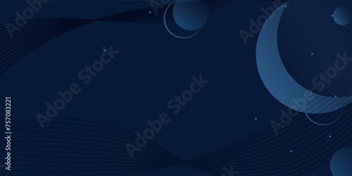 Crescent moon. Moon in the Clouds. Moon Background in Starry Sky. Moonlight in the Night Sky. Vector Illustration.