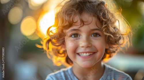 Joyful child holding a slice of Provolone cheese with a sunlit backdrop