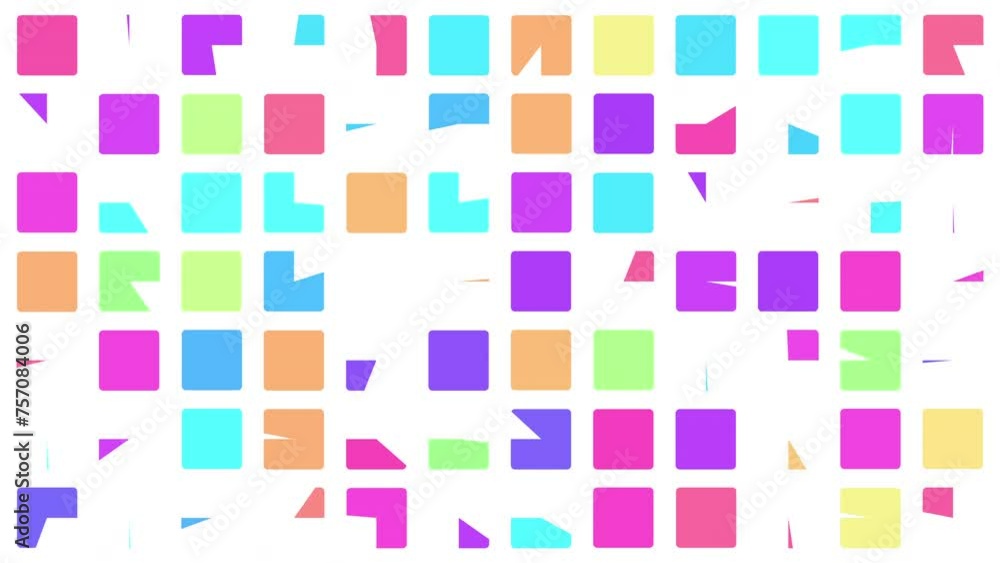 animation of random colorize square shapes pattern on white background, perfect background for web and presentations, 4K abstract seamless loop animated template animation of random colorize square shapes pattern on white background, perfect background for web and presentations, 4K abstract seamless loop animated template