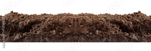 soil border side view isolated on transparent background
