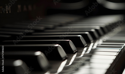 Close-up of a piano keyboard  Generative AI 