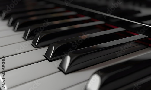 Close-up of a piano keyboard, Generative AI 